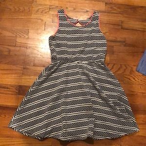 Girl’s White and Black Striped Dress